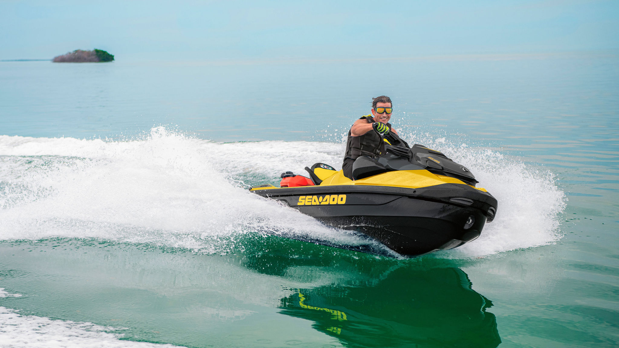 Man smiling on a Sea-Doo