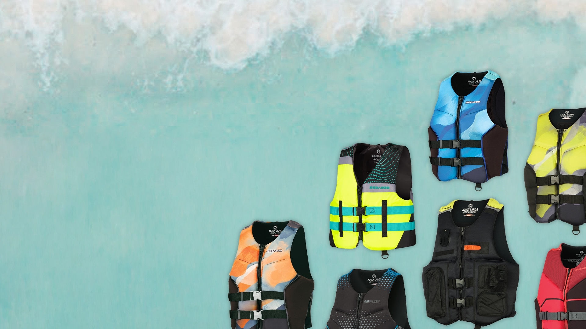 All Sea-Doo PFD (Personal Flotation Device) models 