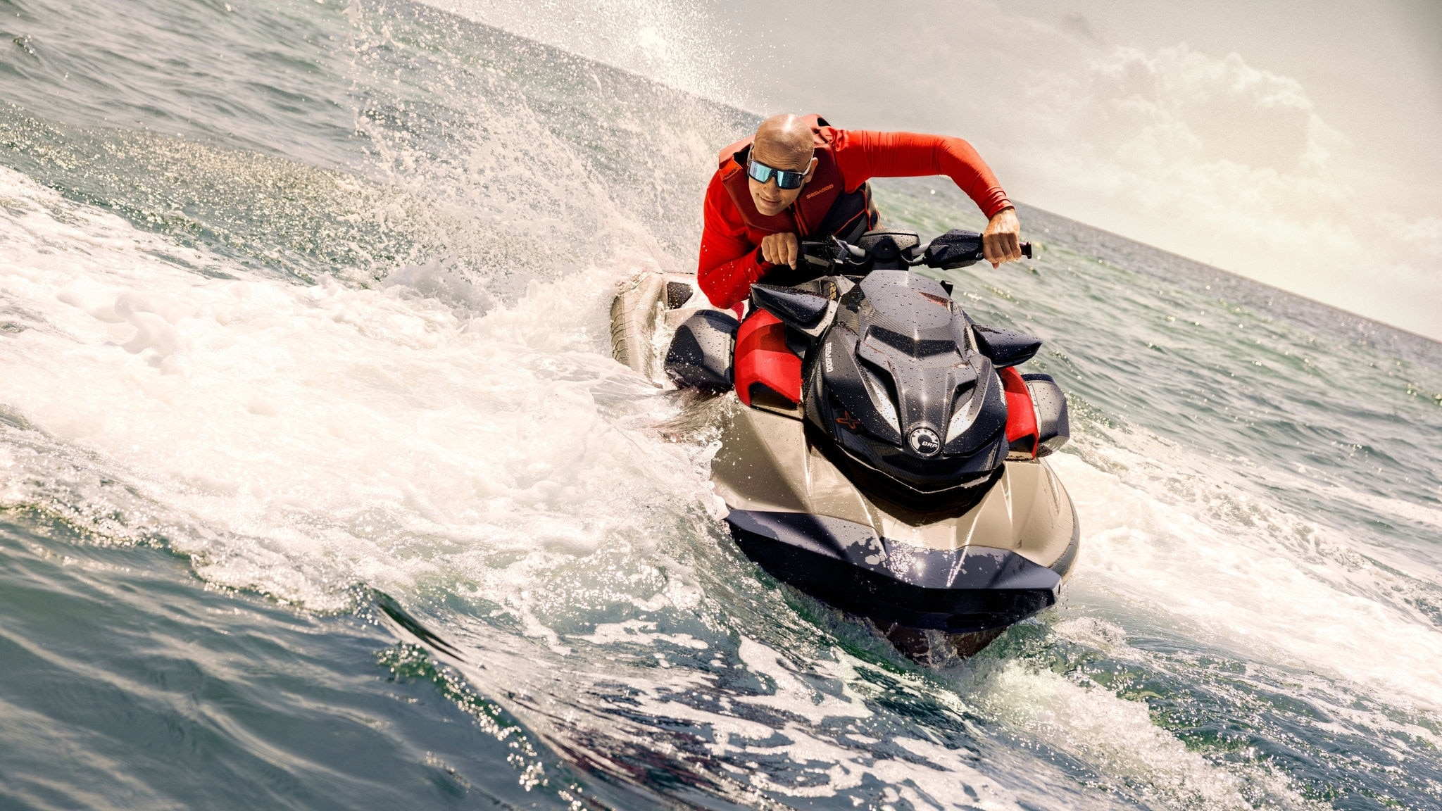 Man riding a Sea-Doo RXPX 325