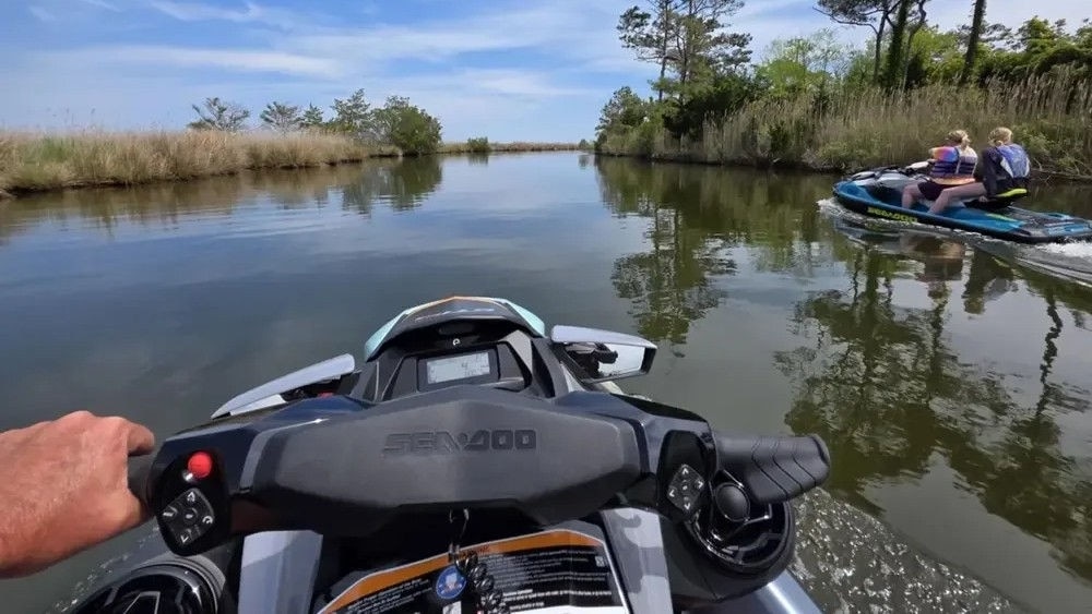 Rider's point of view of a Sea-Doo tour of North Carolina's Outer Banks
