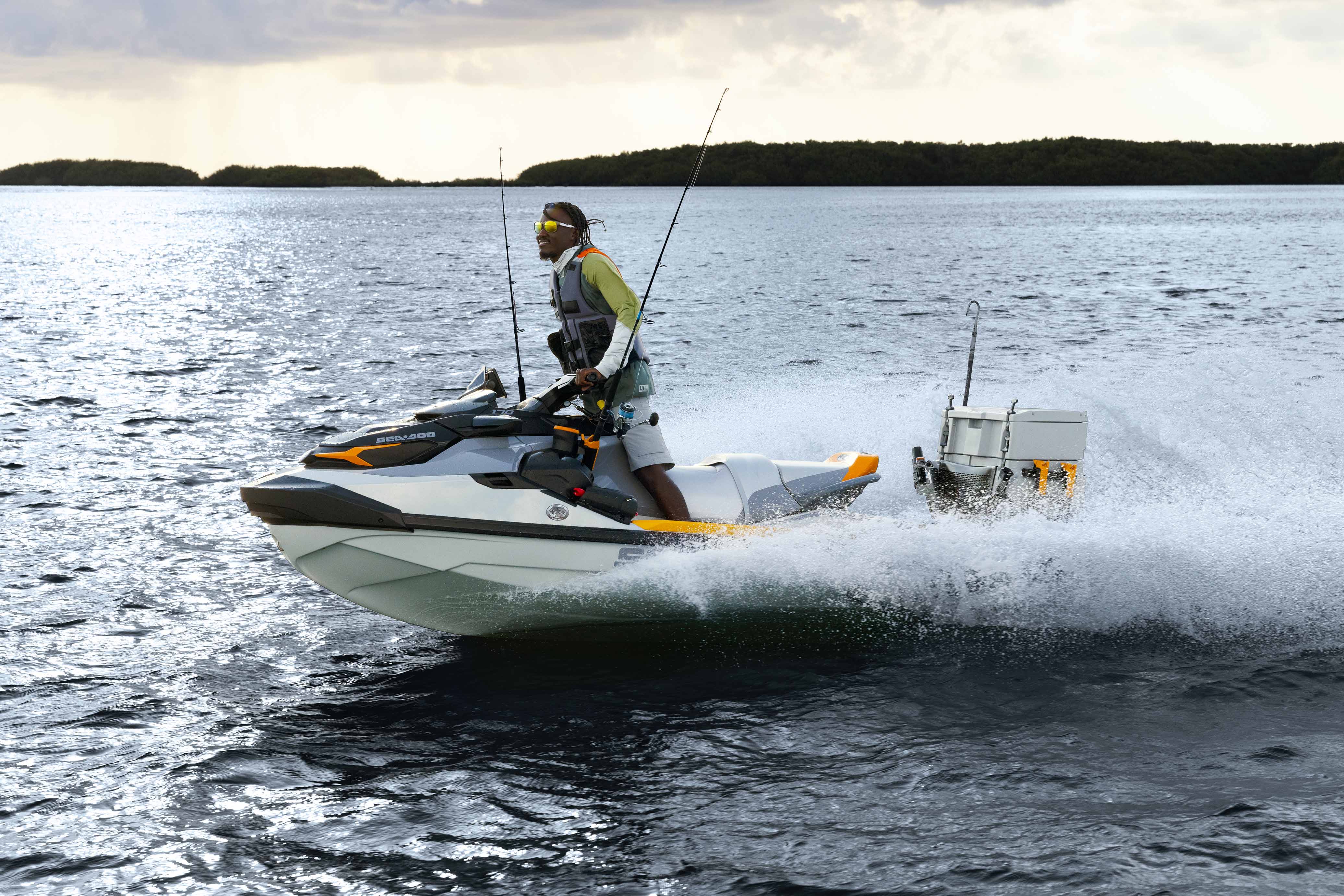 Man on a fishing adventure with his Sea-Doo FishPro Trophy