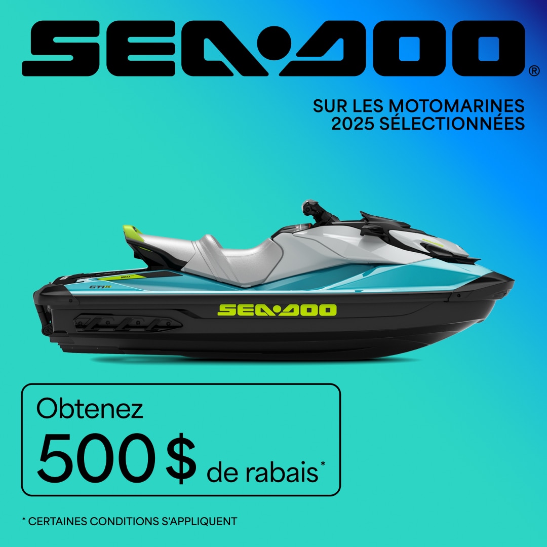 Obtenez 500$ de rabais sur les motomarines Sea-Doo 2025 sélectionnées
