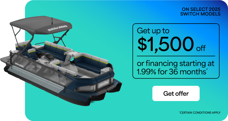 A Sea-Doo pontoon promotional image