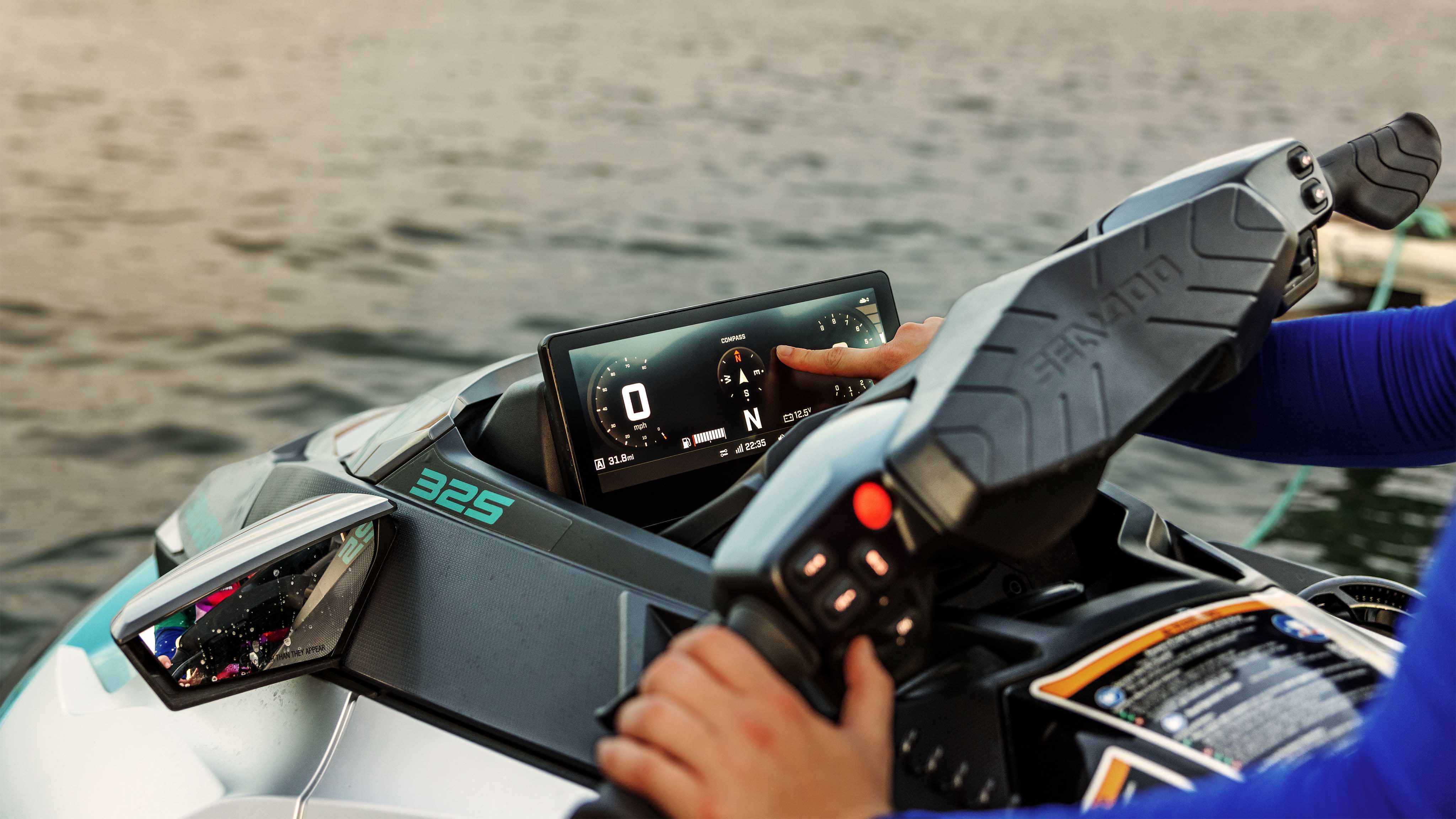 Screen display of the Sea-Doo RXT-X 325 personal watercraft