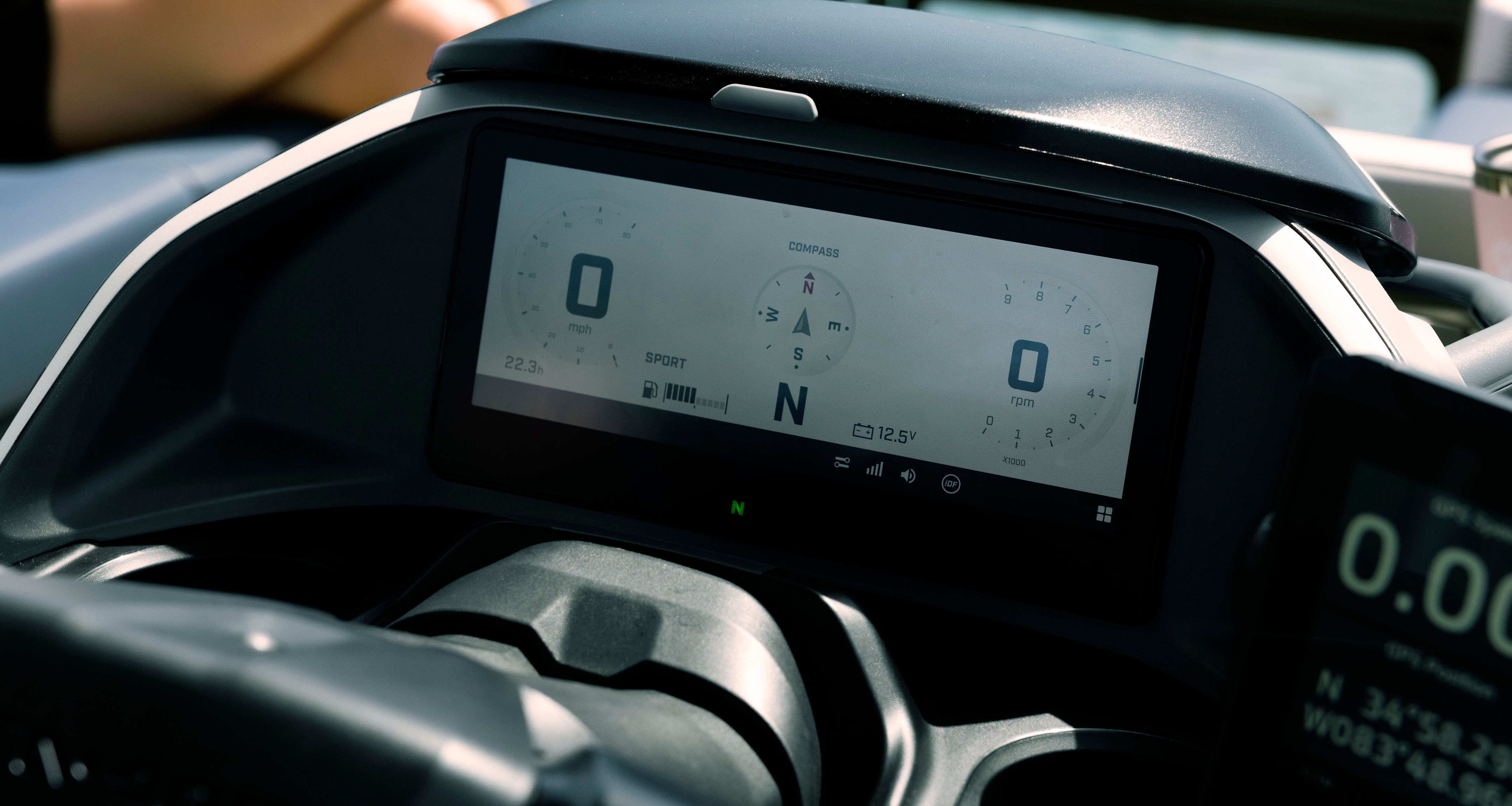 Rider using the GPS functionality on the Sea-Doo Switch Limited touchscreen display