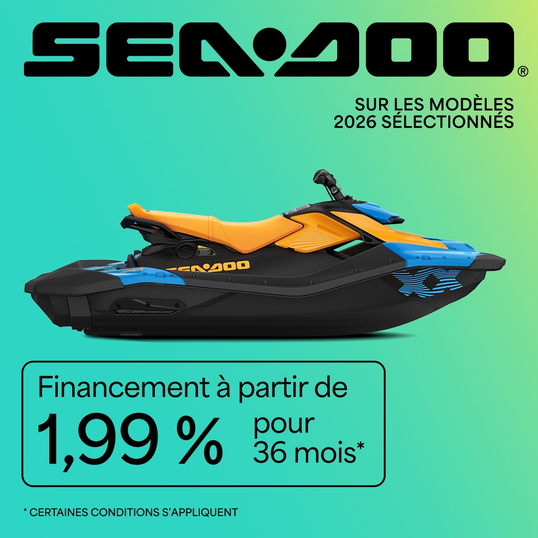 Financement à partir de 3,99% pour 36 mois sur tous les modèles de motomarine 2026