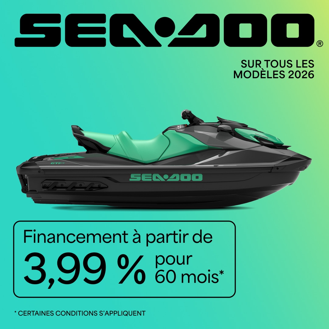 Financement à partir de 3,99% pour 60 mois sur tous les modèles de motomarine 2026