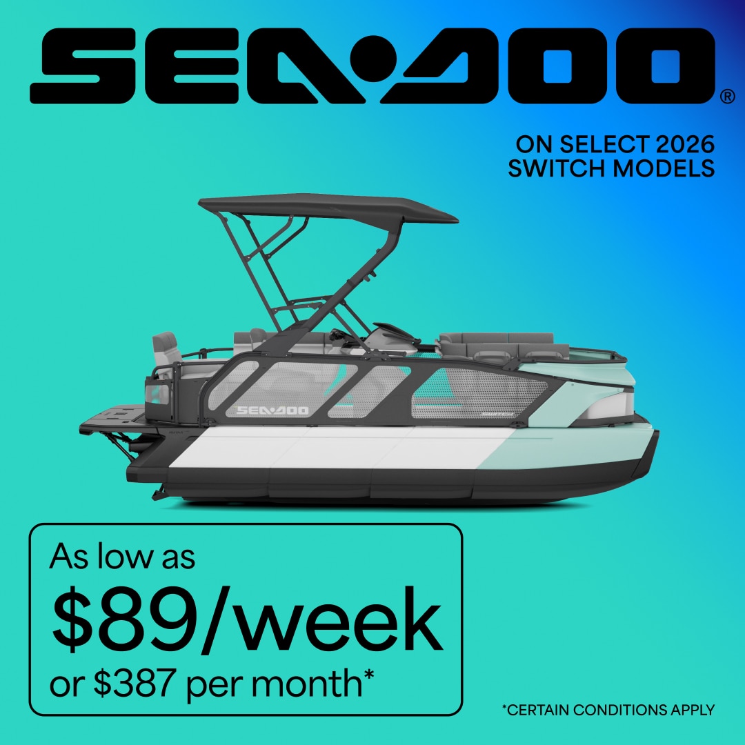 Get select 2026 Sea-Doo Switch models as low as $89/week or $387 per month