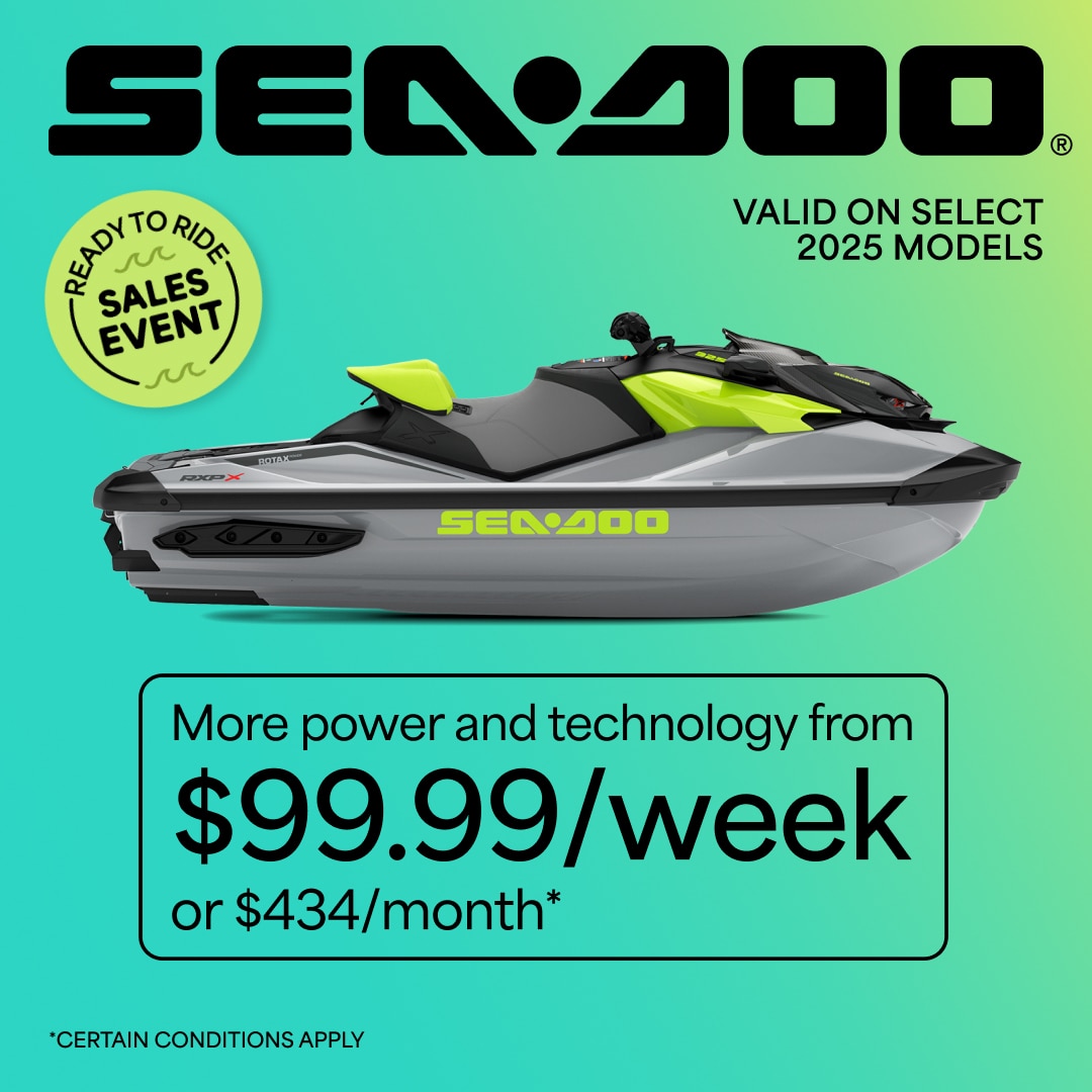 $99.99/week or $434/month valid on select 2025 Sea-Doo personal watercraft models
