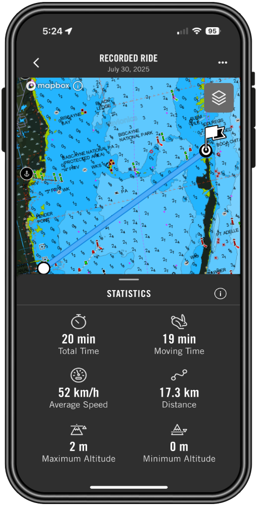 Revisiting saved itinearies with the BRP GO! app