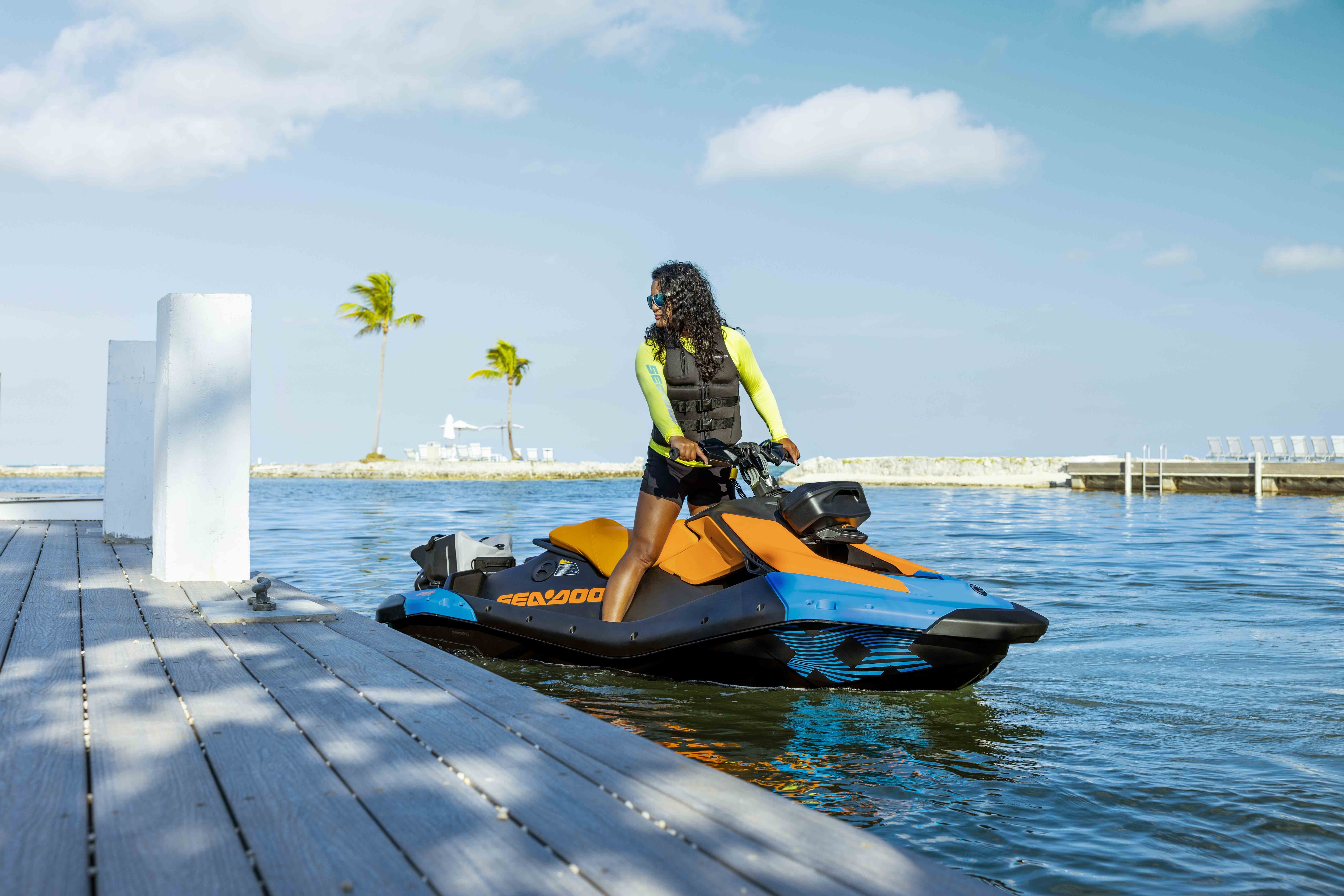 A Woman riding a Spark Trixx