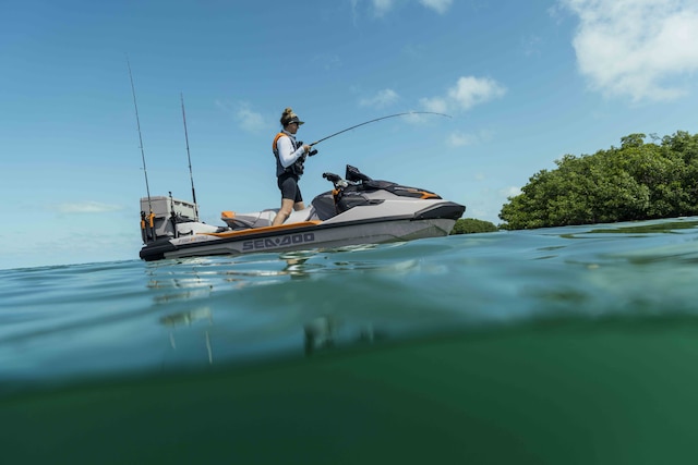 Sea-Doo Ambassador Bri Andrassy fishing from the Sea-Doo Fish Pro Trophy