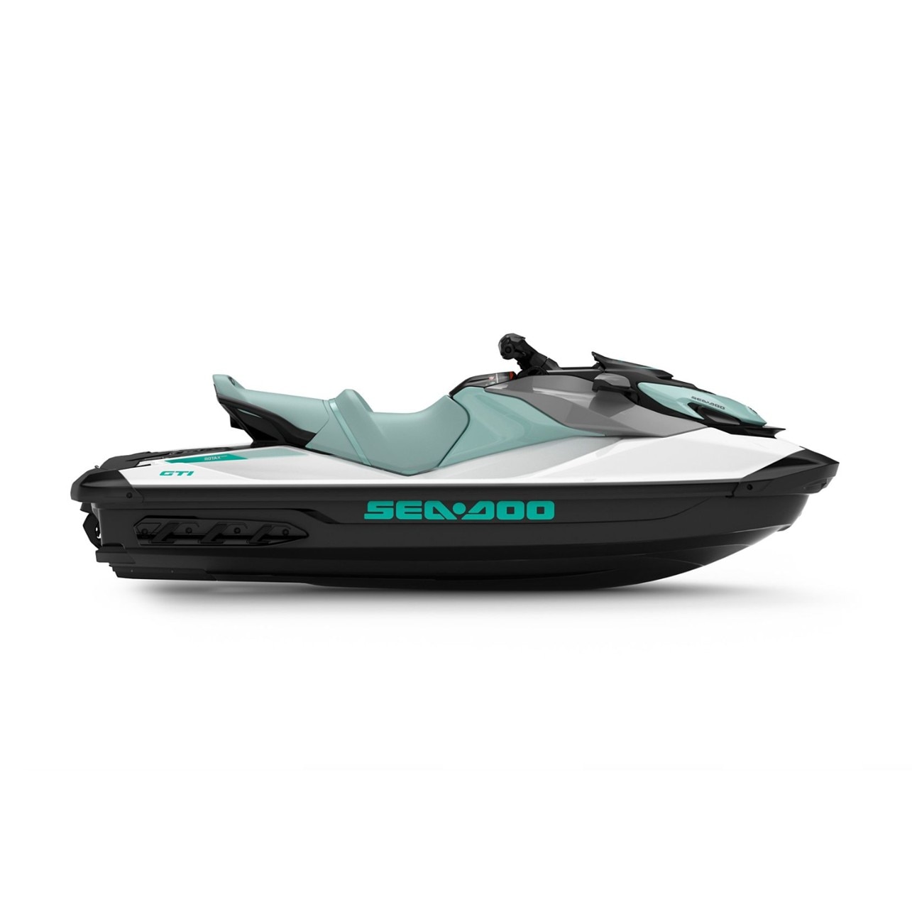 Moto aquática Sea-Doo GTI 130 2026, com vista lateral. Imagem de studio. 