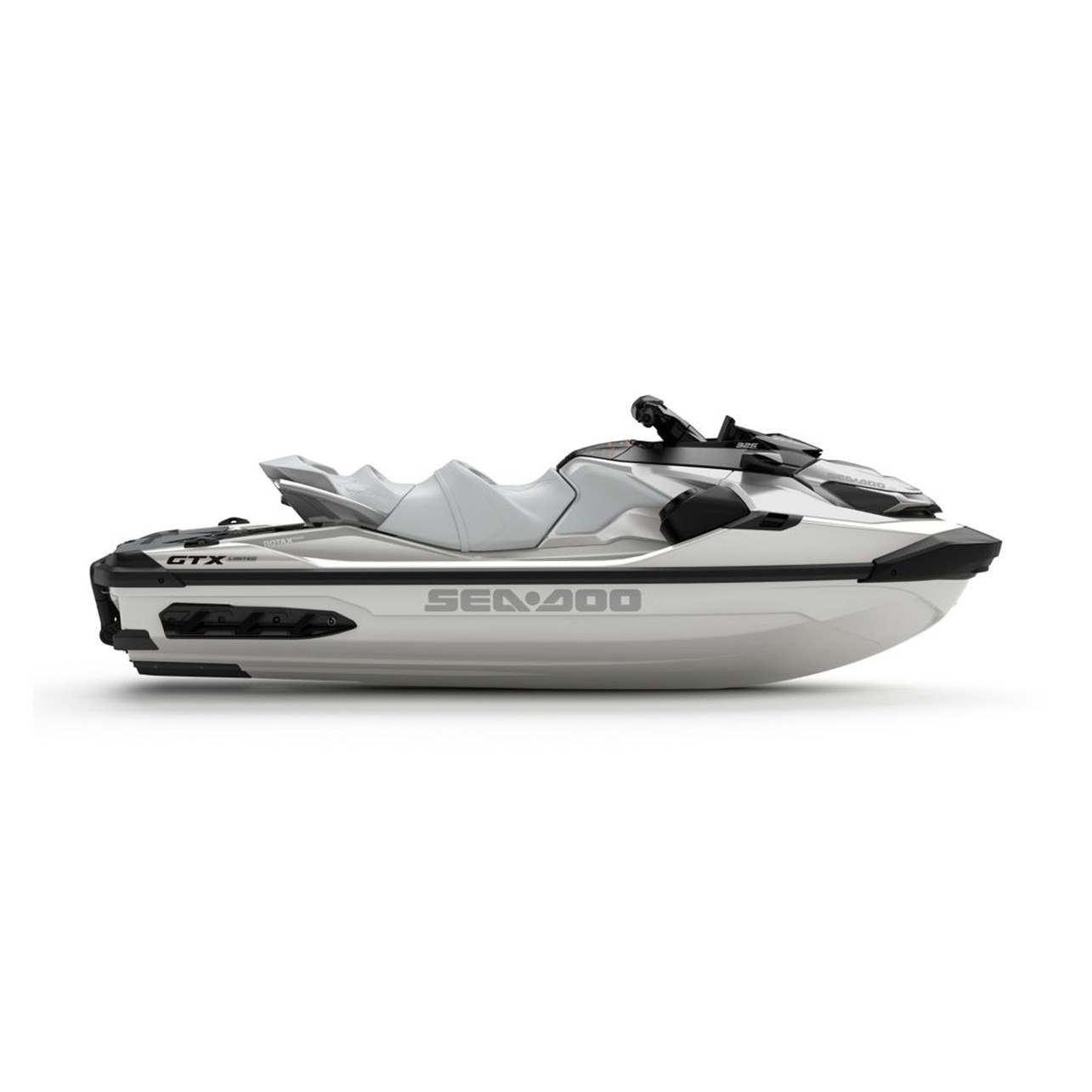 Moto aquática Sea-Doo GTX Limited 2026, com vista lateral. Imagem de studio. 