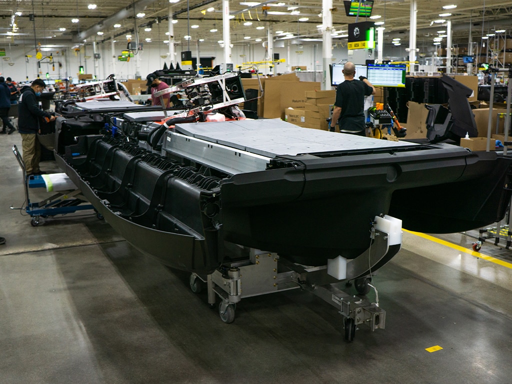 Sea-Doo Switch pontoons in the production process