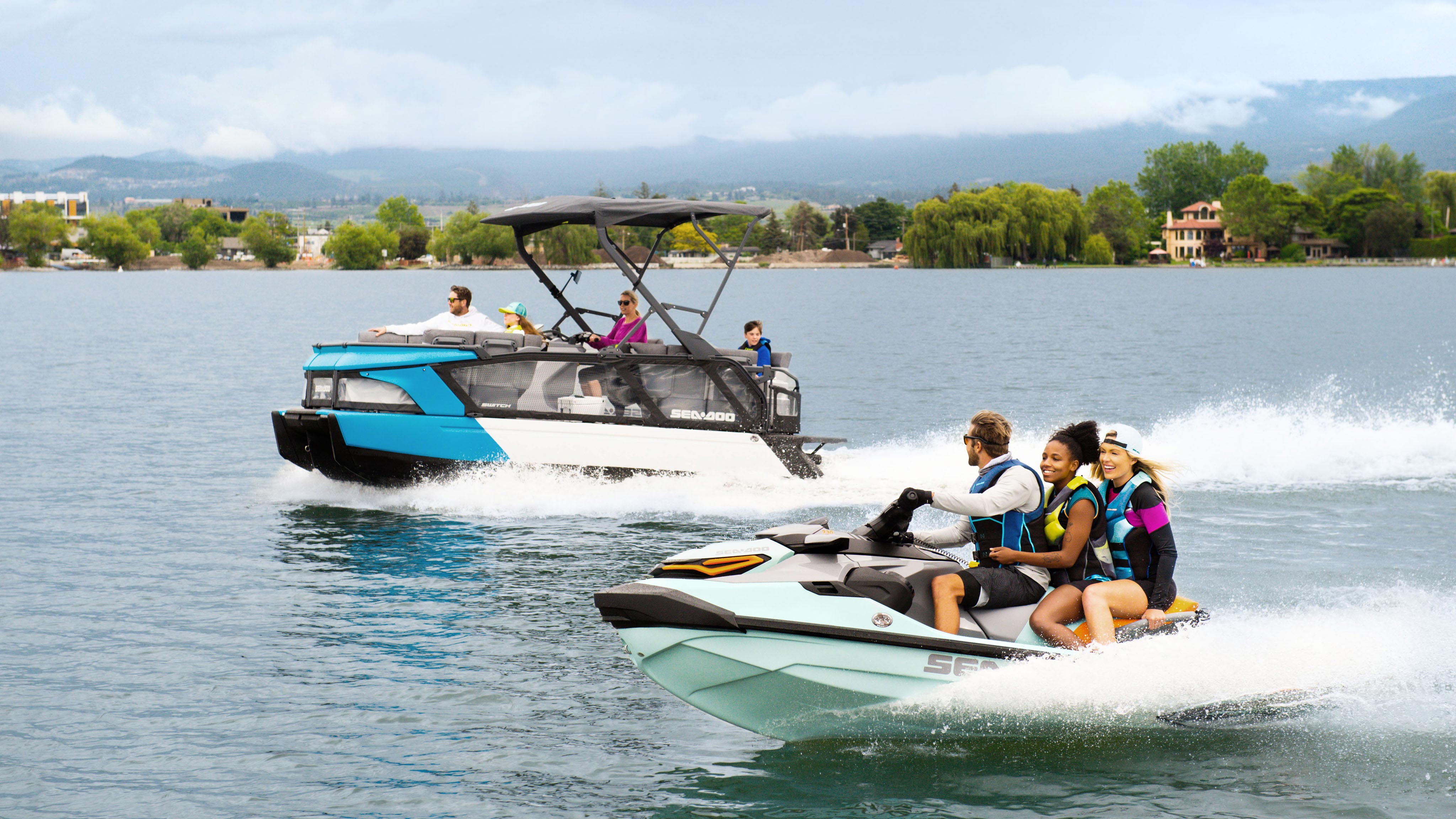 Sea-Doo Switch, personal watercraft riding side by side