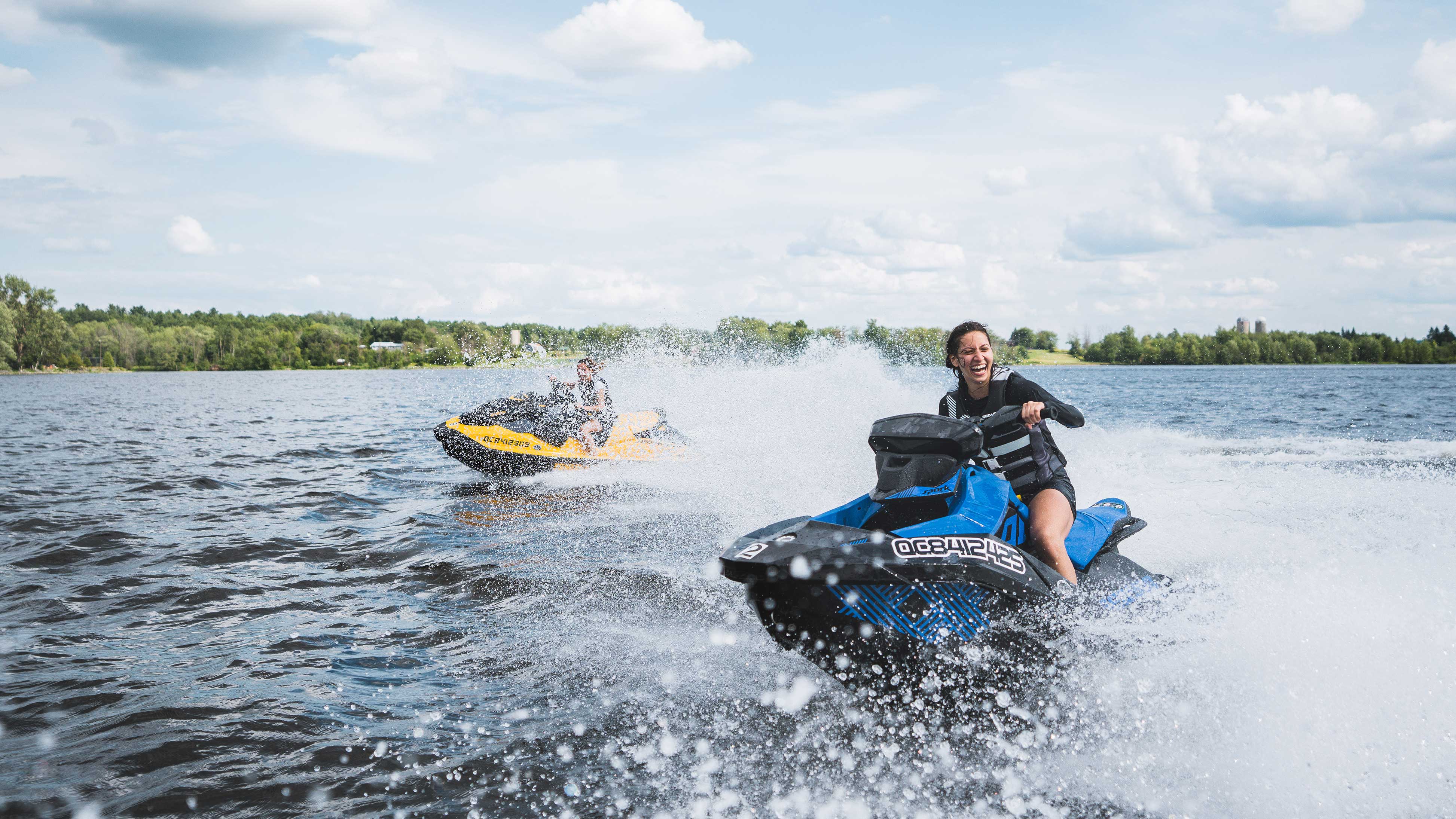Friends on the water with a Sea-Doo GTR and a SPARK