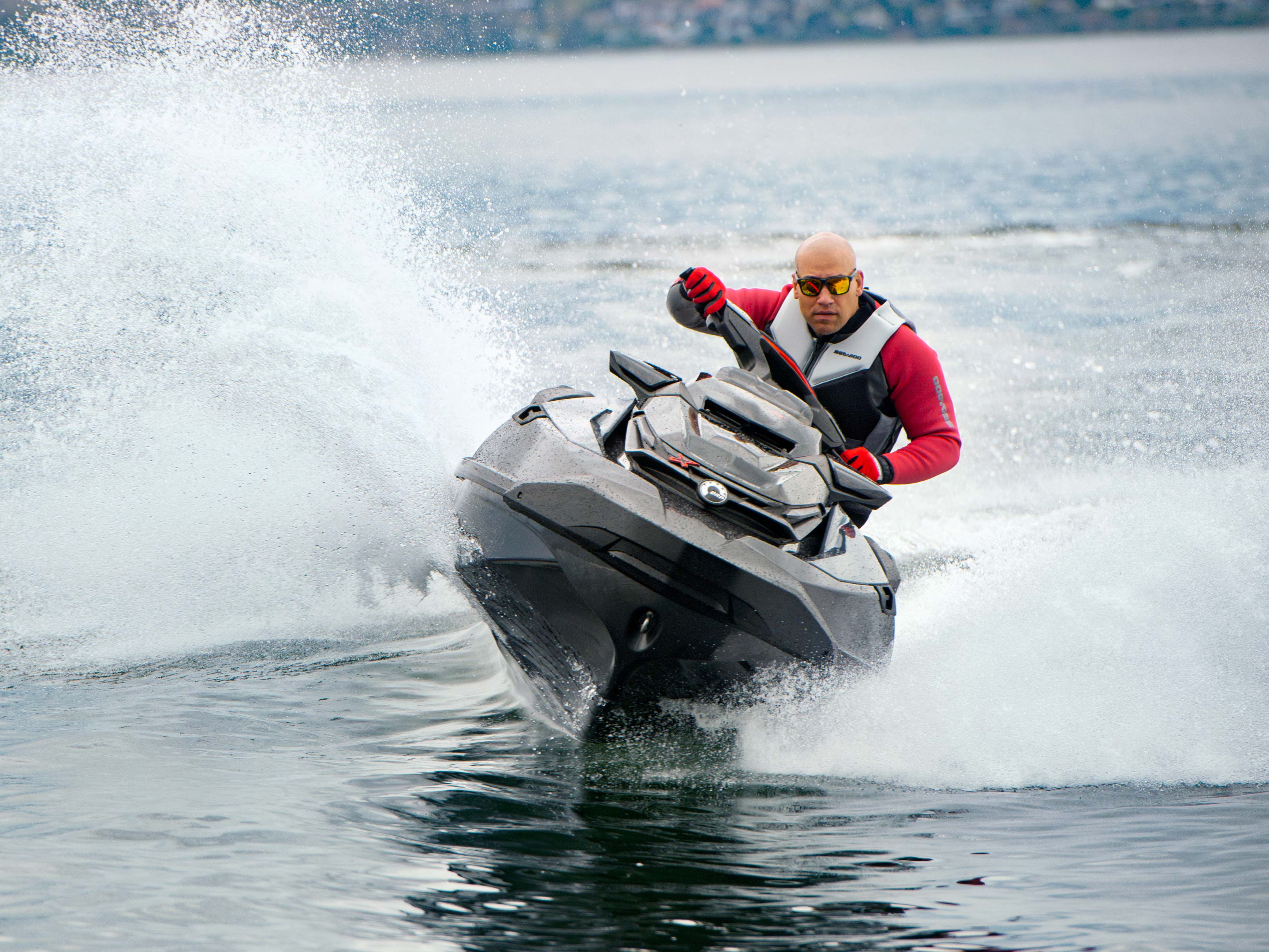 Man taking a turn with his Sea-Doo RXT-X