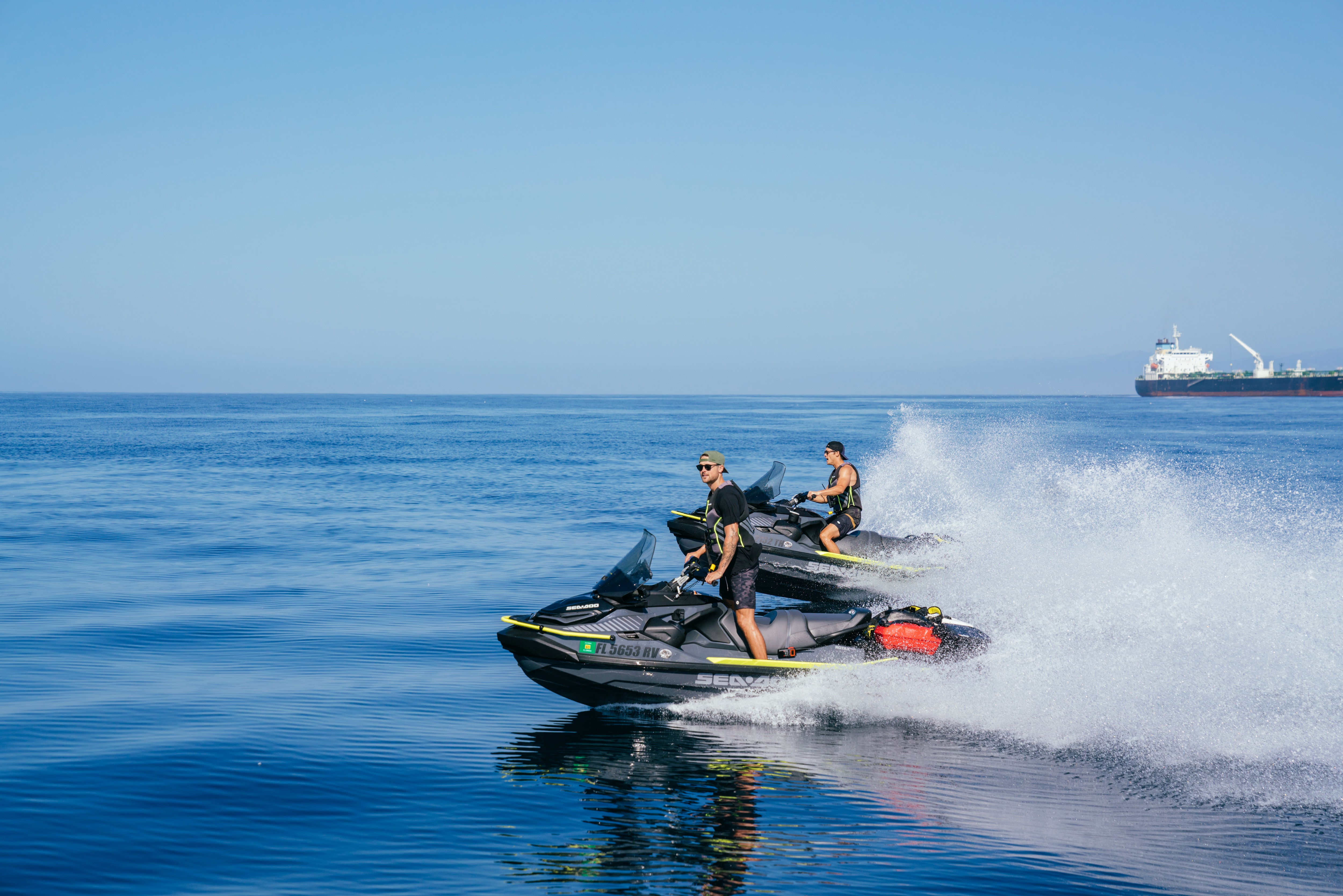 Dylan Efron and his friend on their Sea-Doo Explorer Pro 170