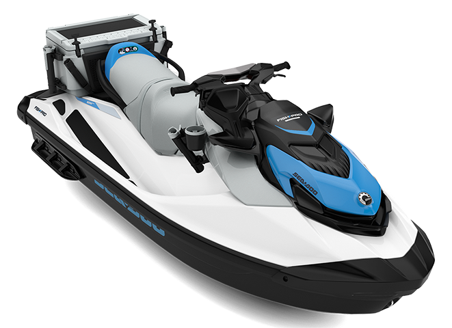 Sea-Doo FishPro Scout 130 with sound system MY23 - White / Gulfstream Blue