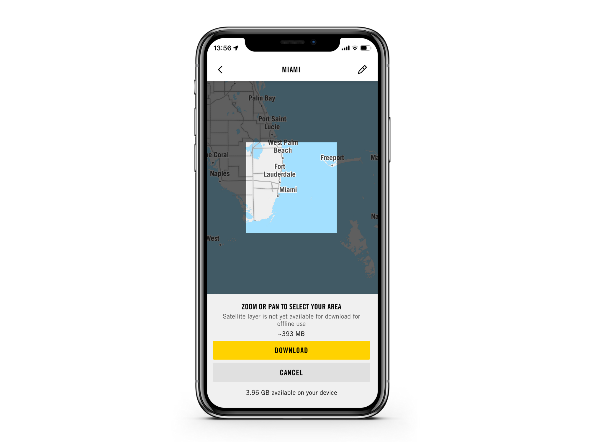  Laddar ner satellitlager från BRP GO!s app på din enhet