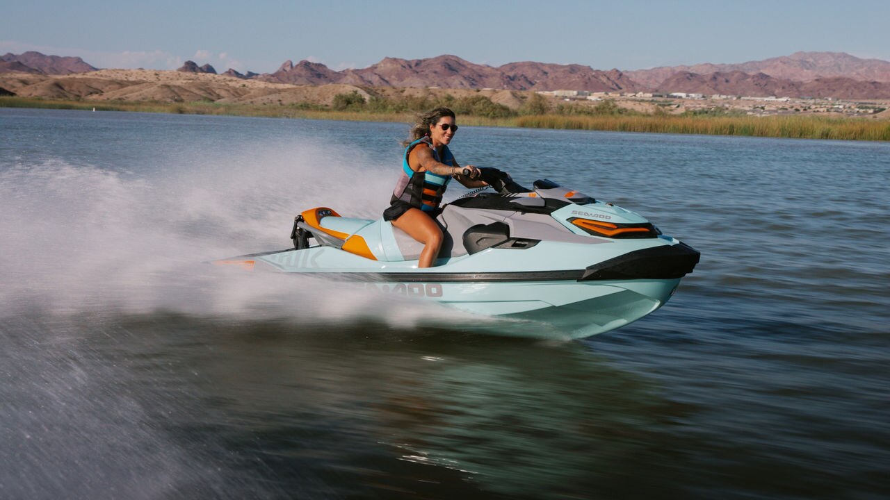 Leticia Buffoni driving her Sea-Doo Wake Pro