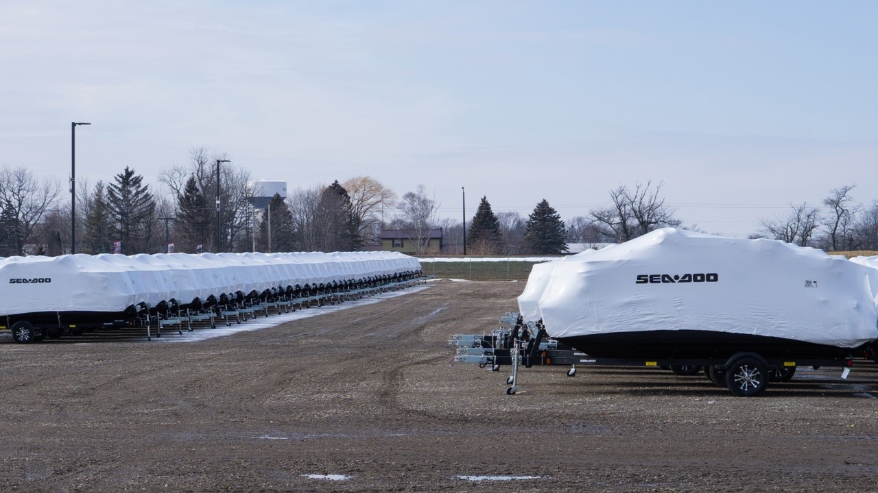 Sea-Doo Switch pontoons at the factory