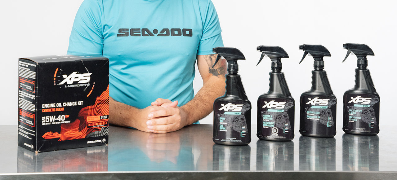 Sélection de produits d'entretien de motomarine XPS